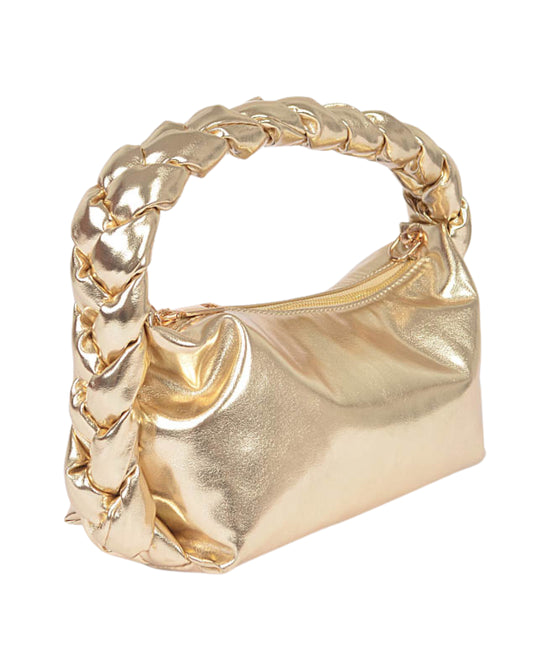 Metallic Faux Leather Handbag view