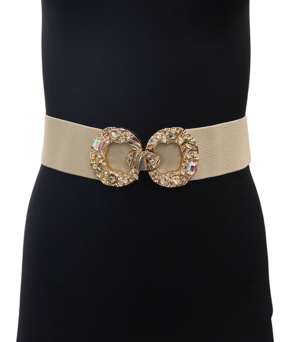 Stretch Double Buckle Belt w/ Stones view