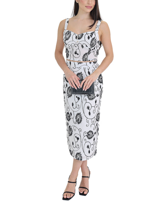 Embroidered Top & Skirt - 2 Pc Set view 