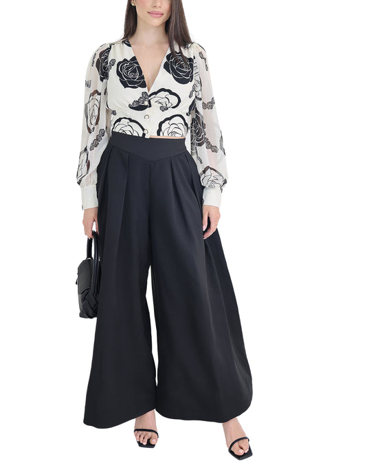 Printed Top & Wide Leg Pant Set - 2 Pc Set view 