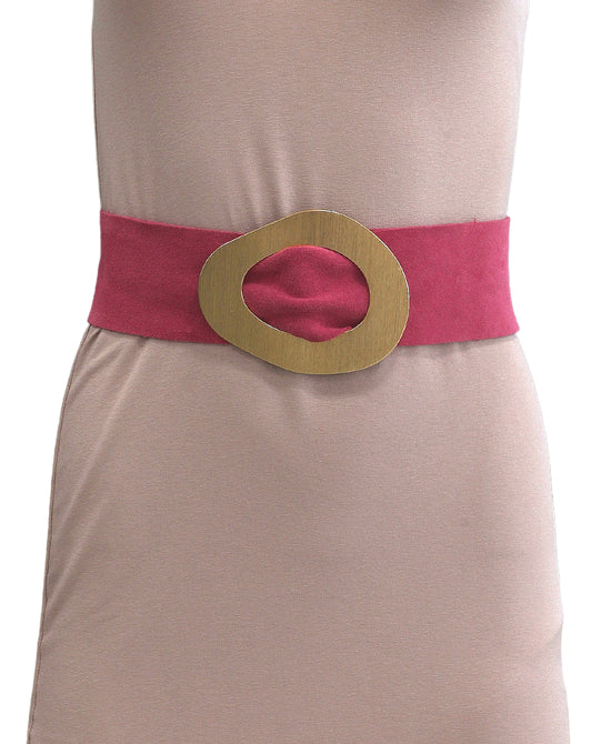 Suede Pull Through Belt w/ Oval Buckle view