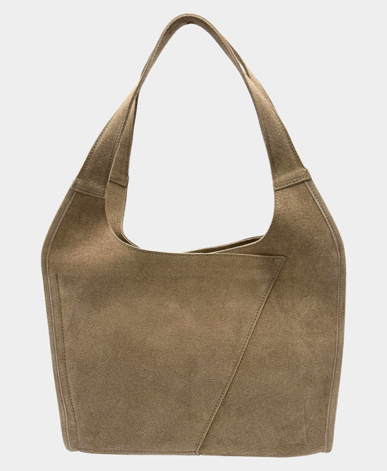 Asymmetrical Suede Tote Bag view