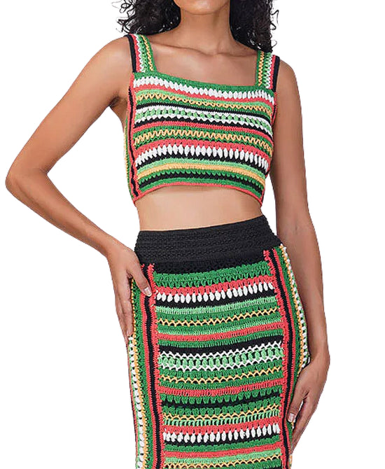 Multicolor Crochet Top view 