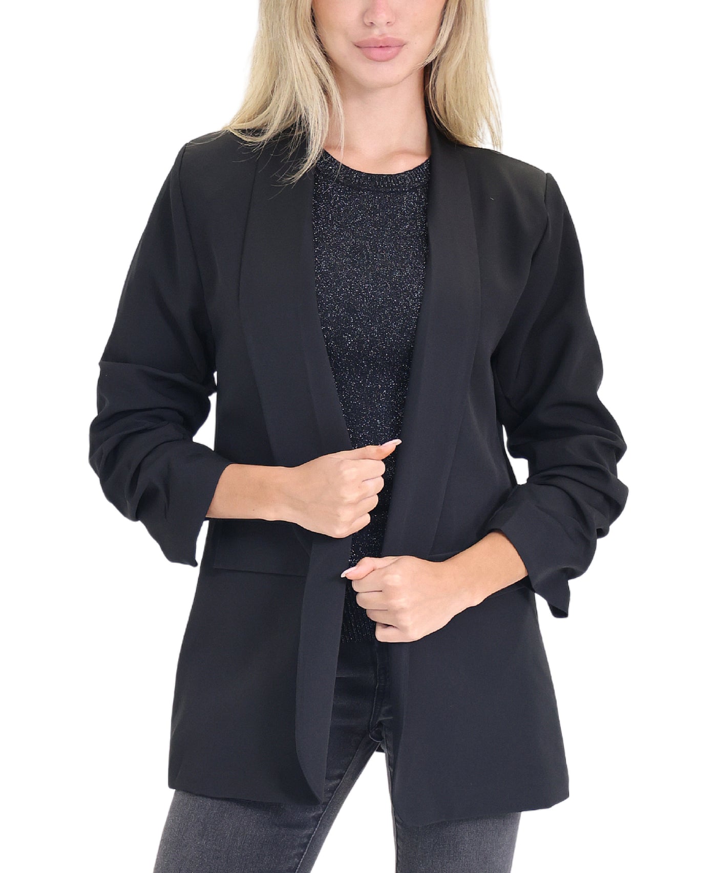 Ruched Sleeve Blazer view 1