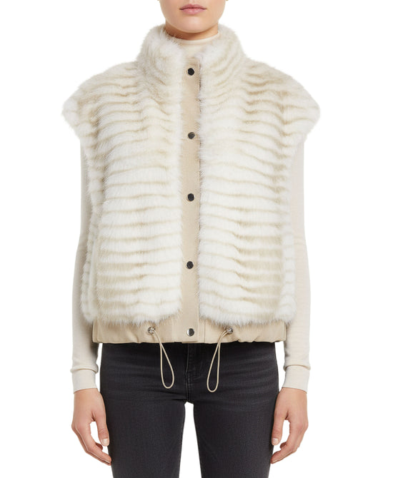 Tonal Faux Fur Vest view