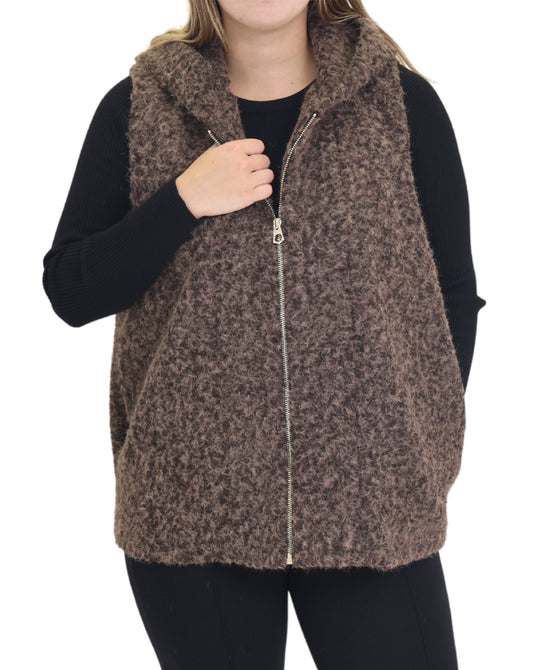 Wool Blend Vest w/ Hood view