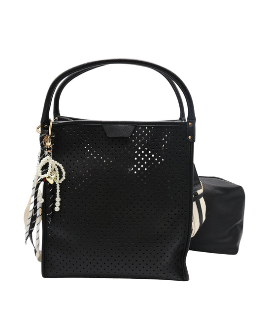 2in1 Faux Leather Handbag w/ Charms view