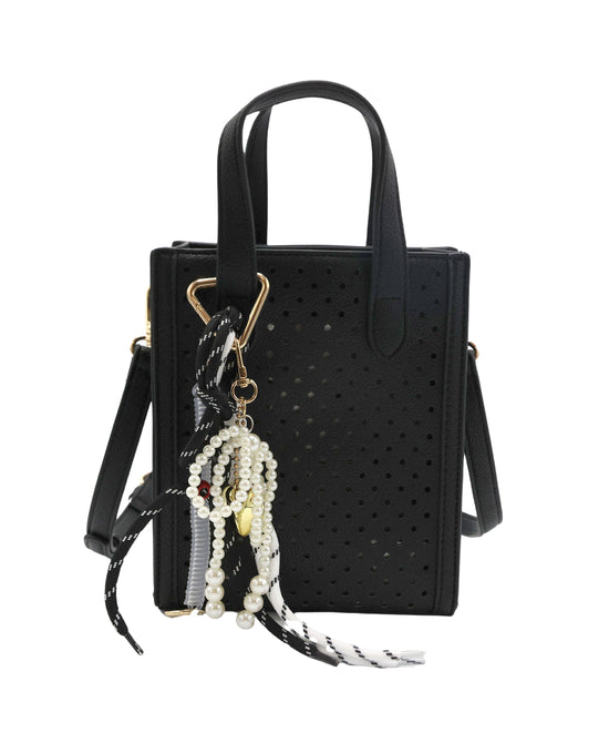 Faux Leather Crossbody Bag w/ Charms view