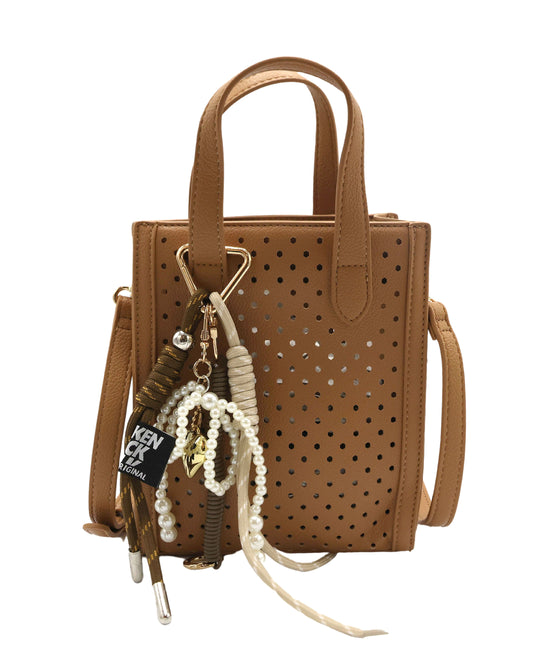 Faux Leather Crossbody Bag w/ Charms view