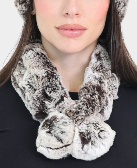 Fur Pull Thru Scarf w/ Poms view 