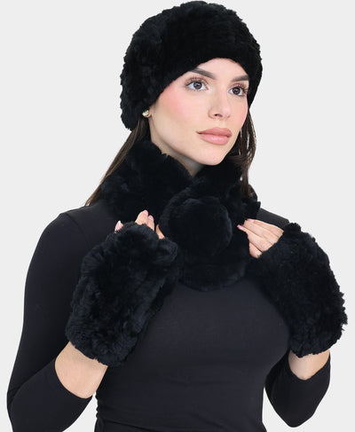 Fur Pull Thru Scarf w/ Pom