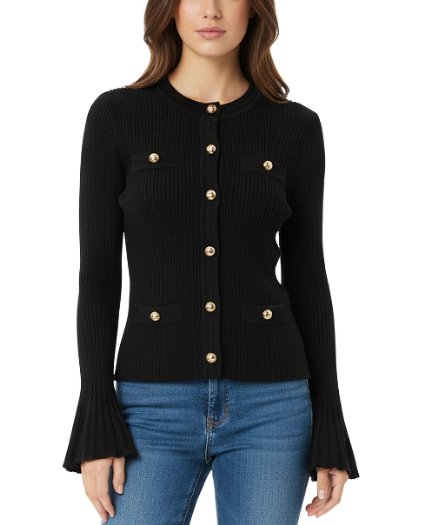 Knit Ribbed Cardigan view 1