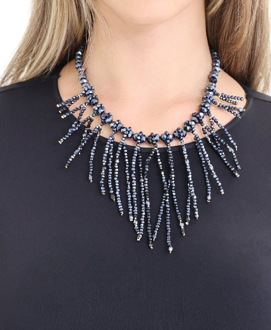 Beaded Statement Fringe Necklace view
