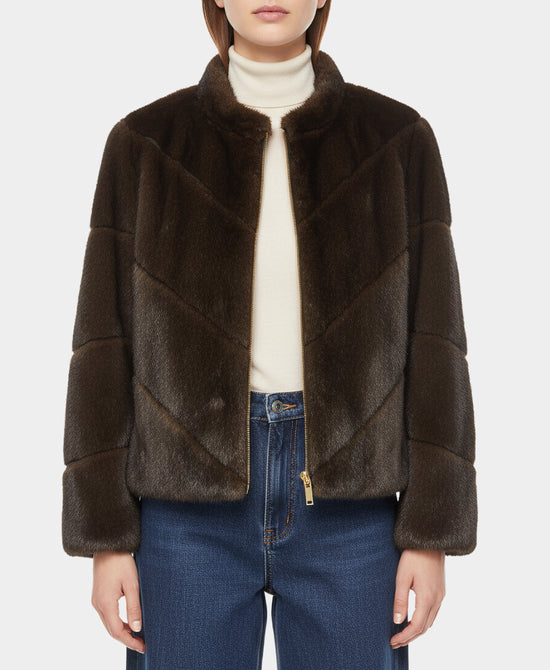 Faux Fur Jacket w/ Hood view