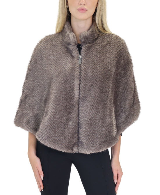 Faux Fur Cape view