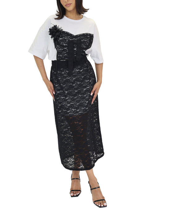 Lace Trim Top & Skirt - 2 Pc Set view 