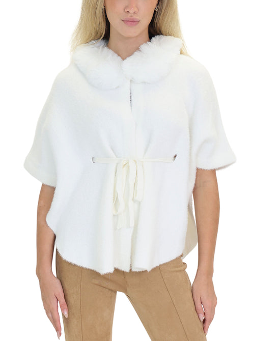 Faux Fur Poncho view