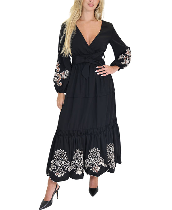 Embroidered Maxi Dress view