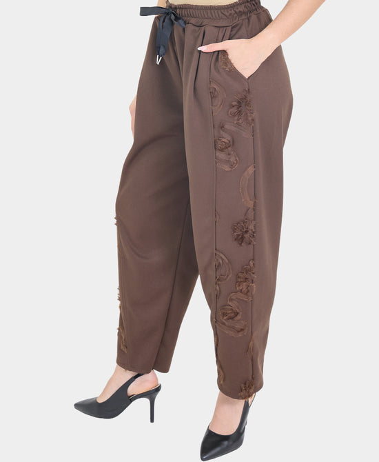 Faux Suede Pants w/ Soutache view