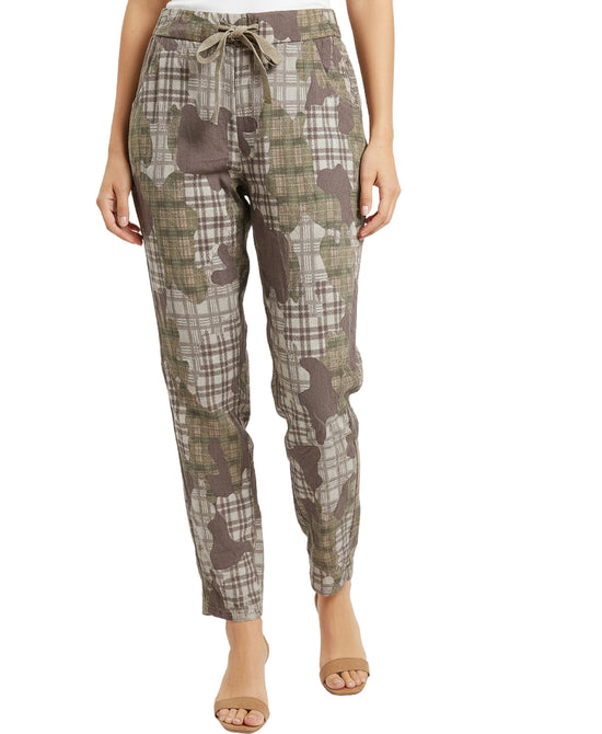 Plaid & Camo Print Pants view