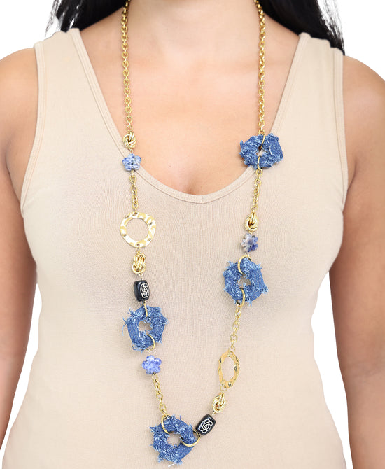 Denim Chain Necklace view