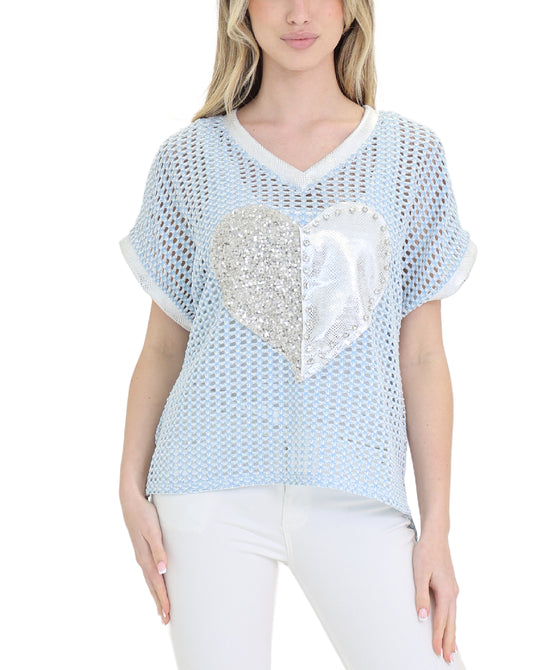 Crochet Top w/ Sequin Heart view 