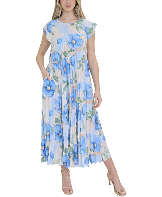 Floral Print Pleated Maxi Dress view 