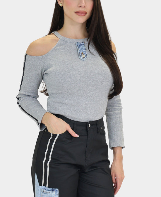 Cold Shoulder Knit Top view
