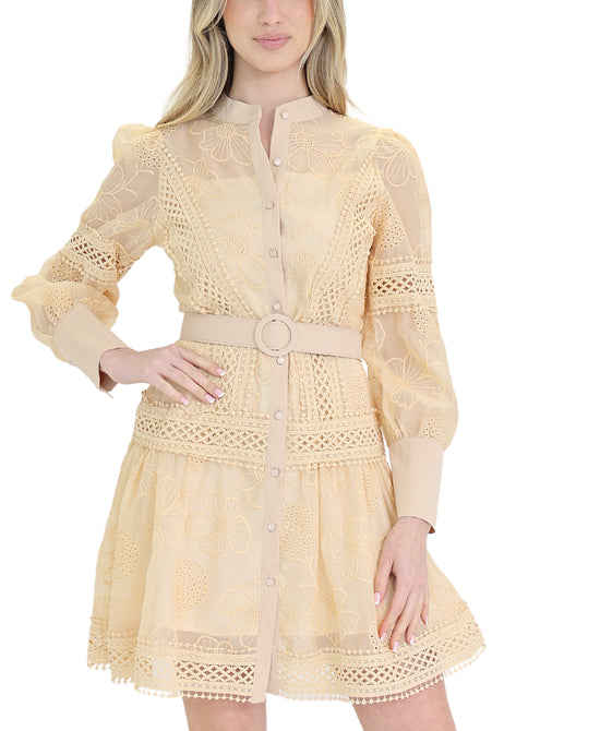 Flower Embroidered & Crochet Dress view 