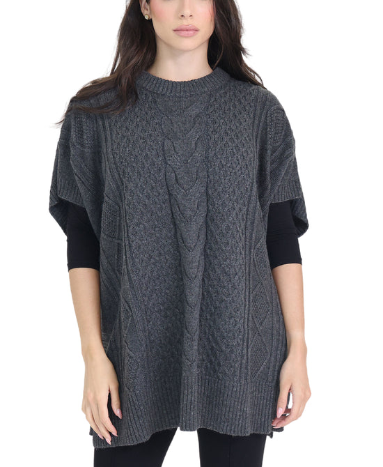 Cable Knit Poncho view