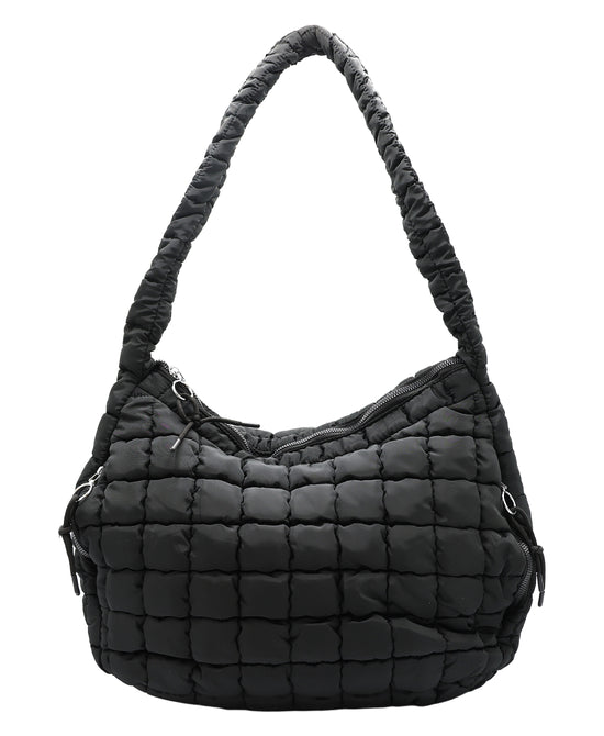 Quilted Puffer Crossbody Hobo Bag view