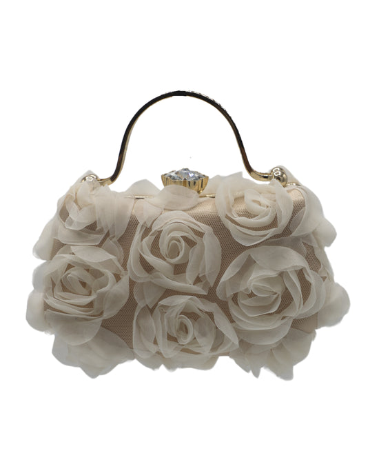 Chiffon Flower Clutch Bag view 