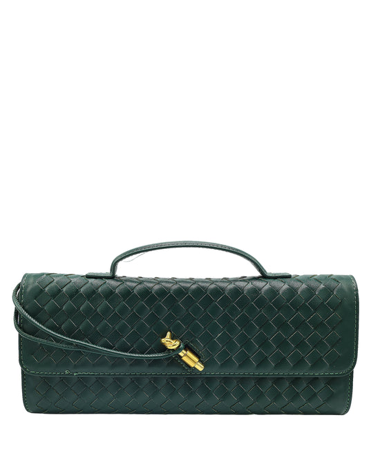 Woven Faux Leather Handbag view