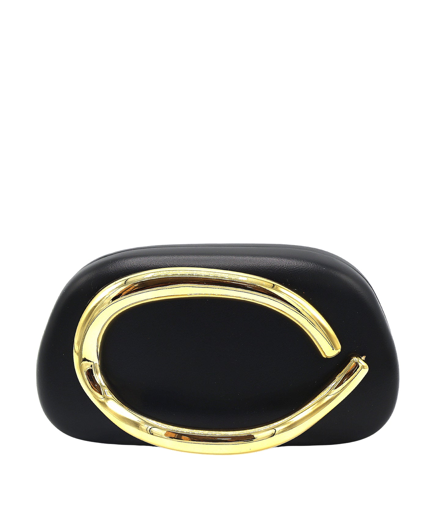 Faux Leather Clutch w/ Metal Detail view 1