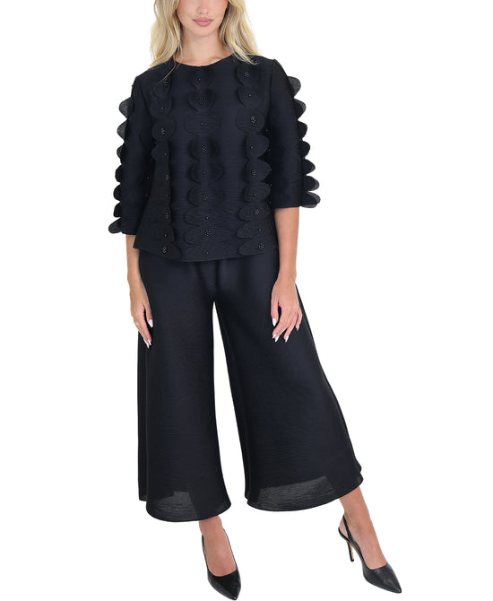 Crinkle Ruffle Top & Pant Set - 2 Pc Set view