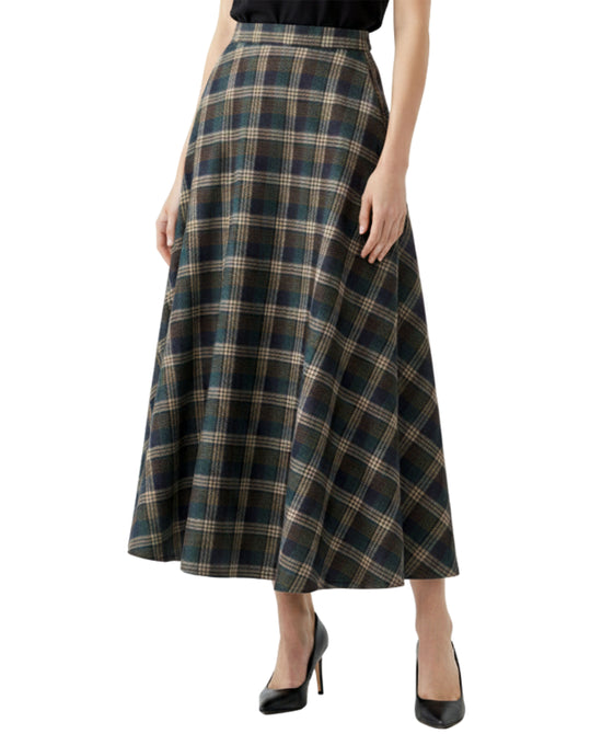 Plaid Midi Skirt view