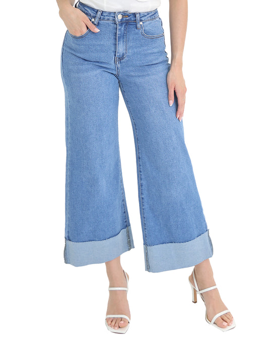 Wide Leg Jeans w/ Folded Hem view