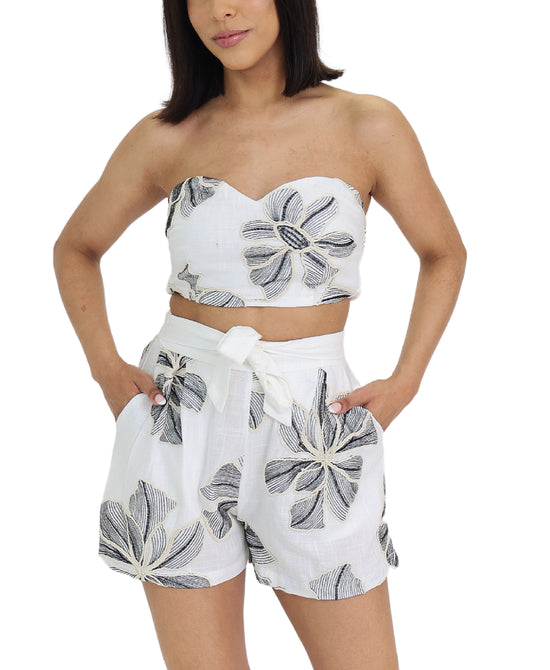 Embroidered Top & Shorts Set- 2 Pc Set view 