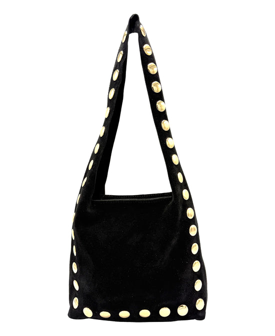 Suede Studded Shoulder Bag view