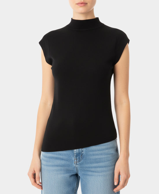Asymmetrical Mock Neck Top view
