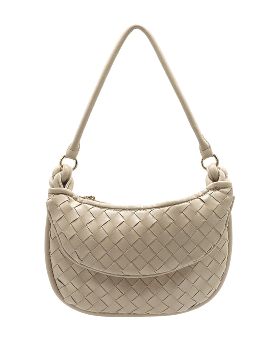 Woven Faux Leather Double Handbag view