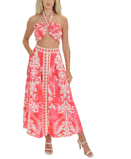 Printed Top & Maxi Skirt Set - 2 Pc Set view 