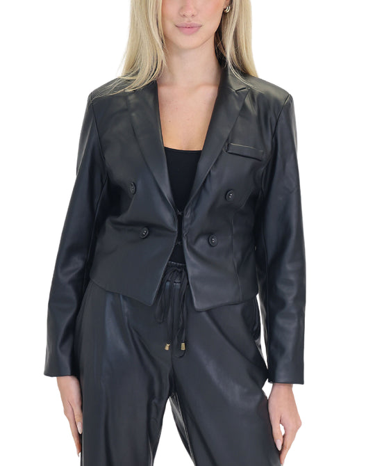 Faux Leather Blazer view