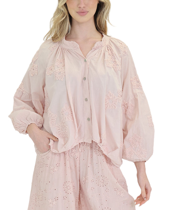 Blouse w/ Floral Detail view 