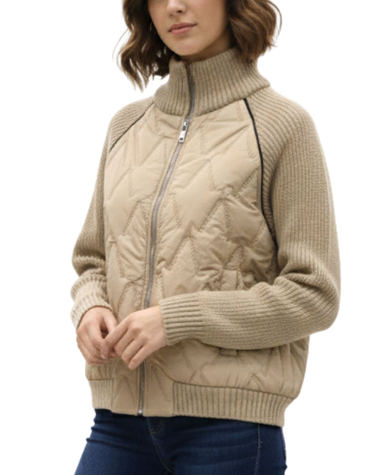 Quilted Knit Bomber Jacket view