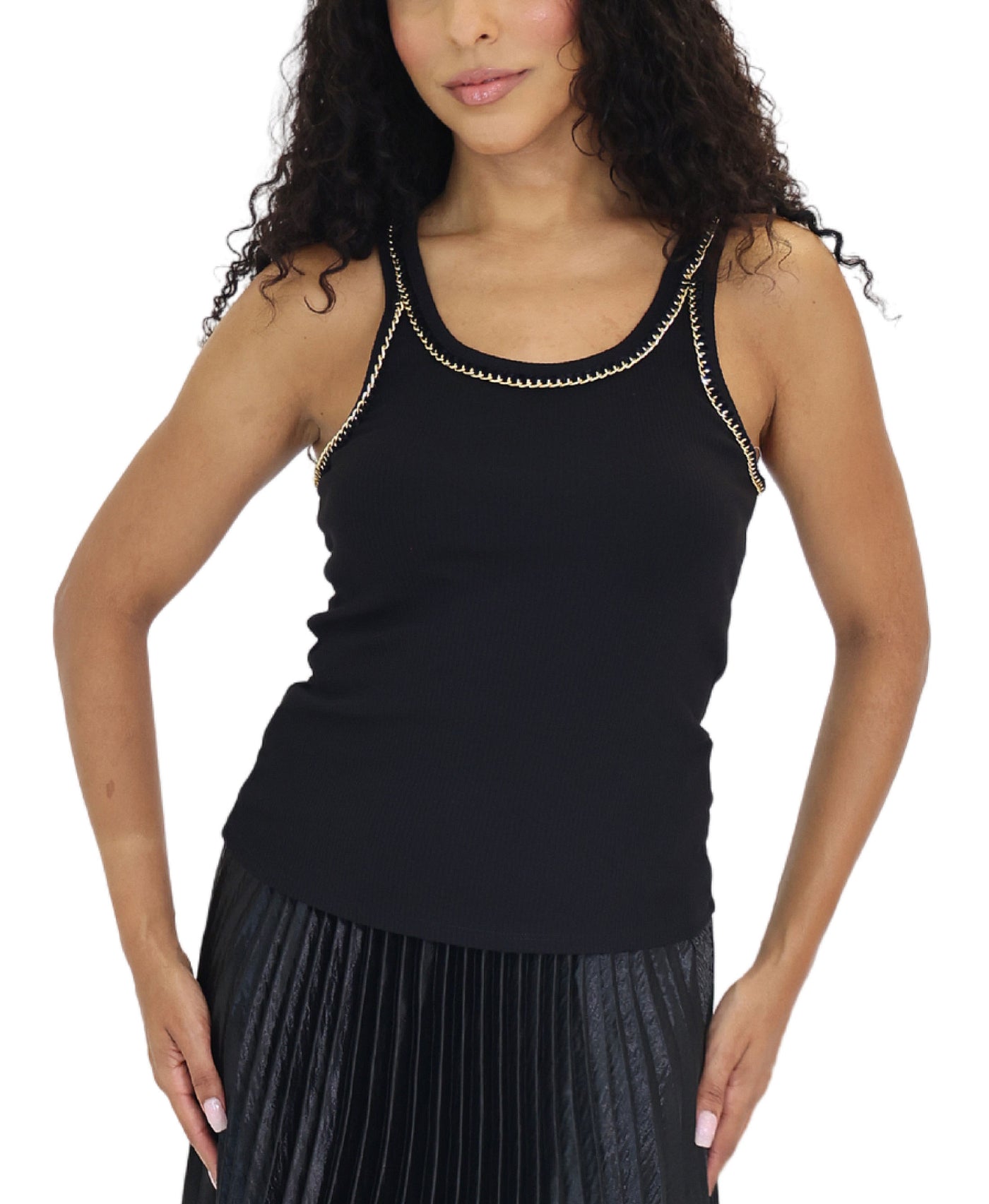 Top w/ Chain & Velvet Trim view 1