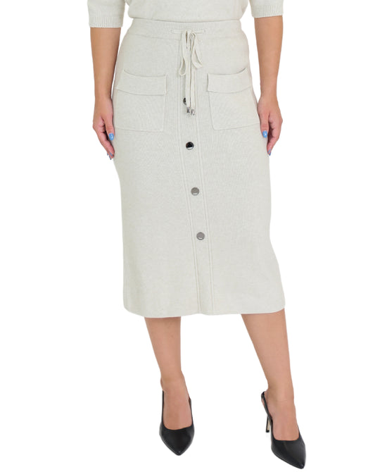 Knit Midi Skirt w/ Buttons view