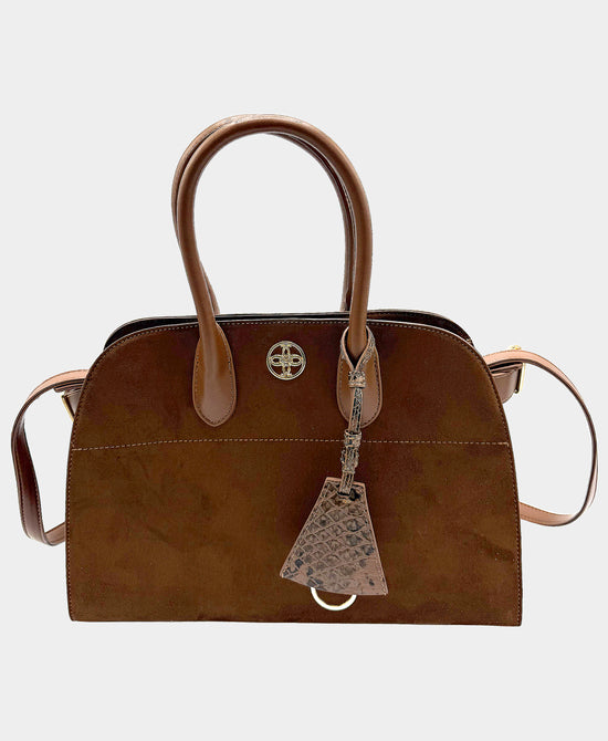 Faux Suede Handbag w/ Charm view