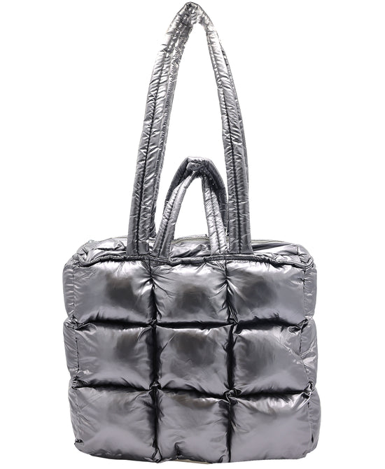 Glossy Puffer Quilted Handbag view 