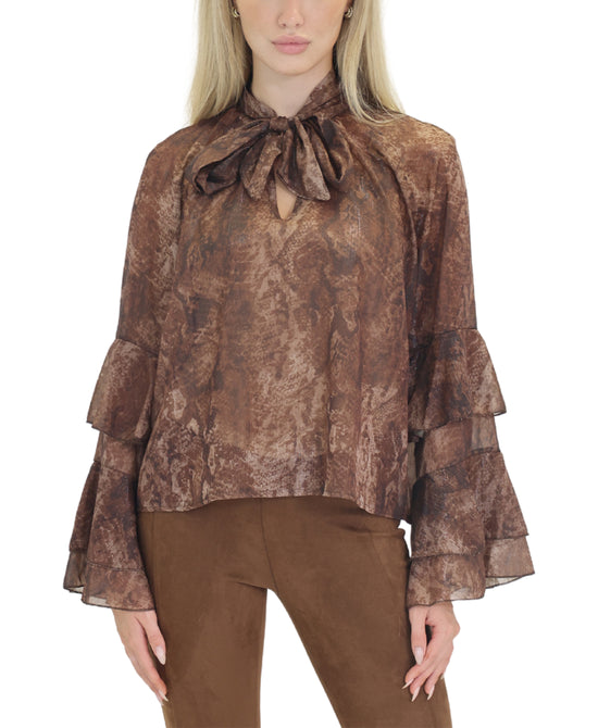 Animal Print Shimmer Blouse view